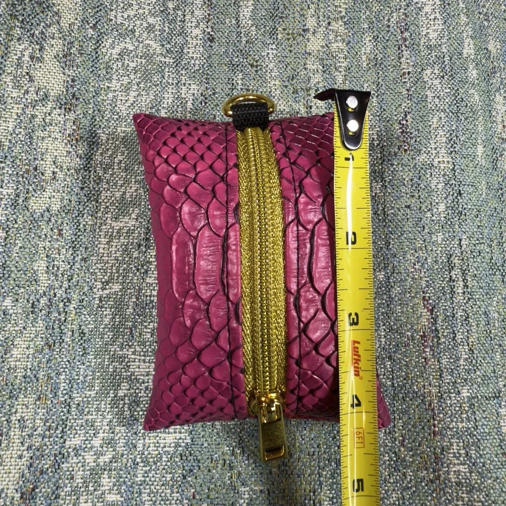 Dog Poop Bags Holder, Pink Crocodile Print Vinyl.